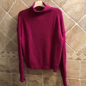 Cyrus Women's Deep Pink Funnel Turtleneck Sweater size L